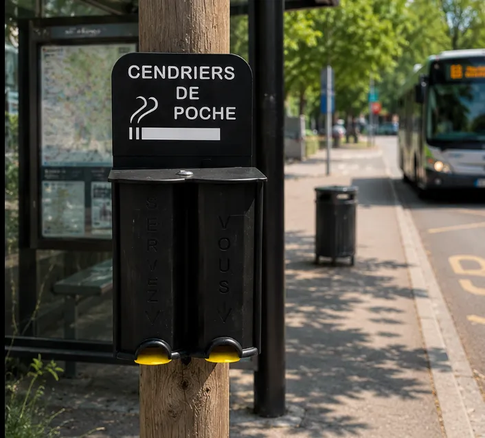 Cendrier de poche arrêt de bus
